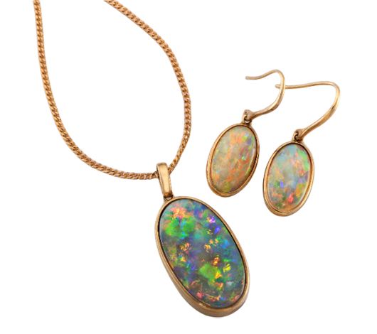 Australian Opal Necklace, 0.45 Carat Natural Solid Cabochon Opal Pendant,  7x5mm Oval Cab, Australia, October Birthstone,