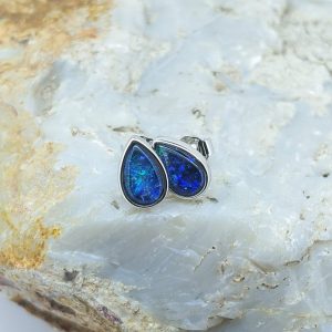 Triplet Opal Sterling Silver Stud Earrings