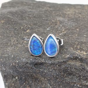 Triplet Opal Sterling Silver Stud Earrings
