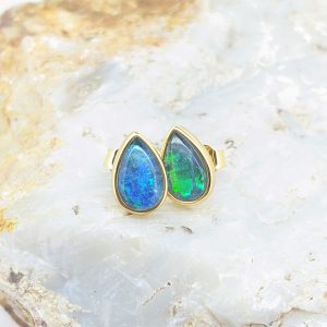 Triplet Opal Gold-Plated Sterling Silver Earrings