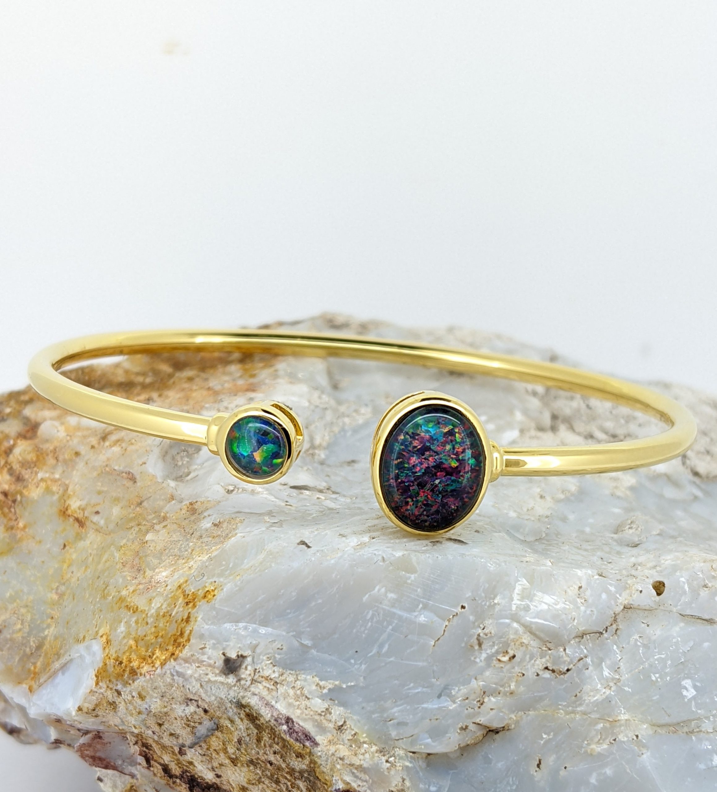 thumbnail interactive-video image 1 of Natural Triplet Opal Ring – 925 Sterling Silver Handmade Stackable Jewelry 1 of 3