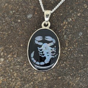 Triplet Opal Scorpio Zodiac Sign Sterling Silver Pendant